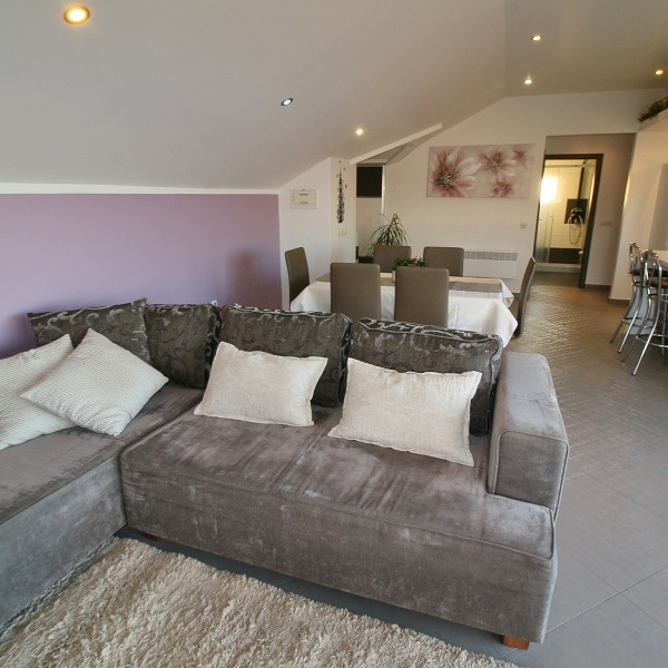 Das Wohnzimmer, Zatonka 1, Apartments Zatonka in der Nähe des Meeres, Zaton, Dalmatien, Kroatien Zaton